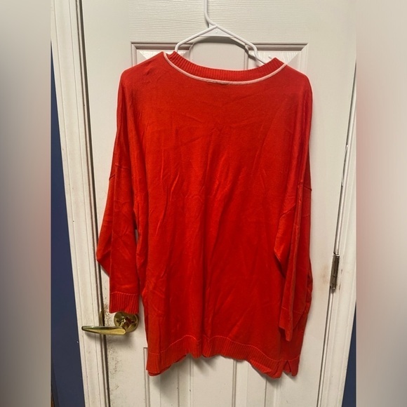 Isaac Mizrahi Drop Shoulder Pullover w / Piping Red 2XL - Picture 6 of 10